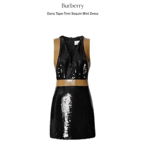 Authentic Burberry Oana Tape-Trimmed Sequin Dress - Picture 3 of 15